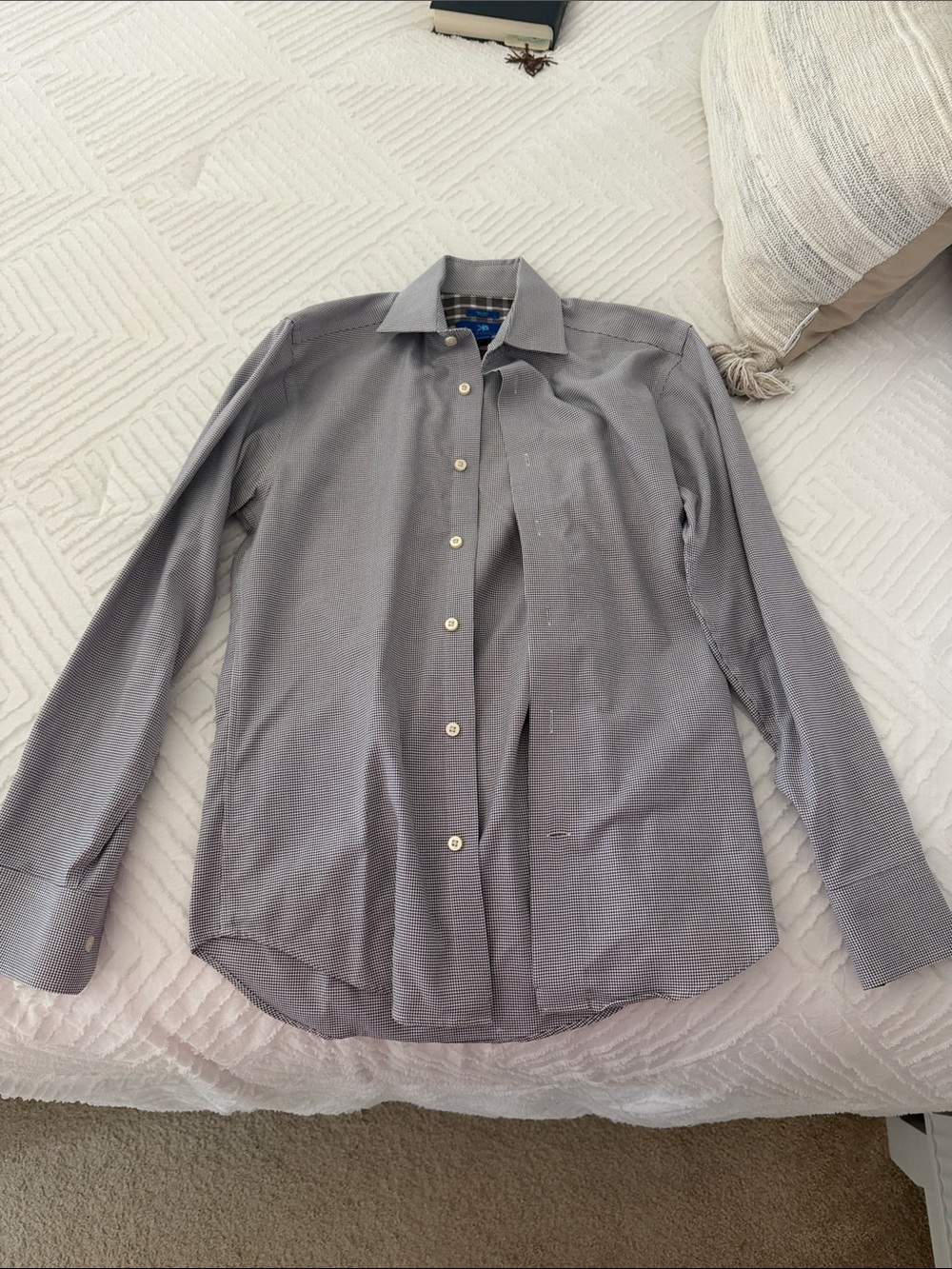 Egara Men's Gray Patterned Dress Shirt